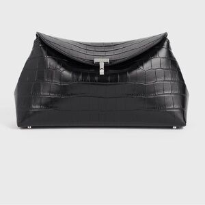 Toteme Black Croc-Embossed Bag